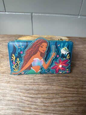 Disney Loungefly Ariel Little Mermaid Wallet With Sebastian & Flounder Design